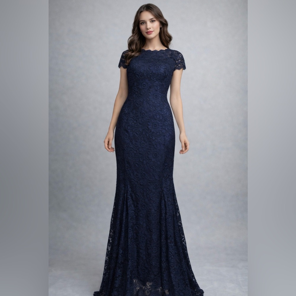 Beautiful Lace Retro Vintage Style Prom Evening Gown Formal Dress Sz S (6) #9